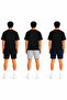 Men's 3-Piece Casual Shorts Set Black Gray Navy Blue with Pockets Comfortable Cut Knee Length - 4