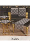 Salon set 5 pieces tulle embroidered tablecloth runner set dowry nazen model no 96584 beige - 5