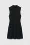 Women's Ribbed Knitwear Mini Dress Sleeveless Half Turtleneck - 4