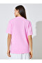 Pink Cotton Graphic Print Round Neck T-Shirt - 5