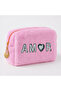Plush Pen Holder and Makeup Bag Zippered Multi-Purpose Organizer Bag Pink - 4