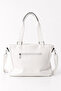 Women's White Large Volume Multi-Compartment Soft Leather Zippered Lined Adjustable Strap Shoulder and Crossbody Bag - 2