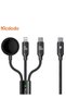 CA-4940 1.2m USB-C To Type-C + IP + Wireless Charger For Apple Watch 3 In 1 Charging Cable Black