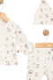 Unisex Newborn Baby Cute Cow and Milk Themed Printed 3-Piece Set - 3