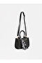 Leather Look Women's Shoulder Bag with Scarf Detail - 2