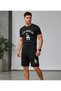 Men's Sleeve Print Detailed Adult Shorts Set