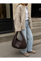 Women's Soft Knitted Hobo Bag - Brown