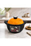 Ceramic Casserole with Heat-Insulating Lid from Alsaif – 2500 ml Orange with Elegant Floral Engraving - 5