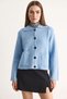 Women's Baby Blue Cardigan with Pockets