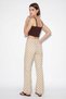 Women's Polka Dot Mini Bell Mid Waist Denim Trousers Beige Brown - 5