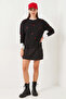 Women's Heart Embroidered Black Sweatshirt - 2