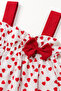 Baby Girl Red Heart Patterned Strap 3 Piece Dress Set - 5