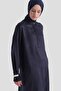 Jacquard Ruffle Collar Tunic Navy Blue - 4