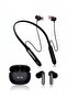 WMAX COB71 Wireless Earbuds and Neckband Combo, Bluetooth Earphones Dual Set with Built-in Microphone, Deep Bass Stereo Sound, Long Battery Life, Hands-Free Calling, Compatible with Android and iPhone