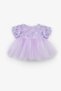 Le Mabelle Baby Girl Rose Appliqué Tulle Dress Lilac - 2