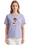 Women's Blue Lovely Teddy Bear Printed T-Shirt 100% Cotton Comfortable Fit