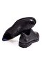 Black Color Lace-Up Genuine Leather Men's Shoes - 2
