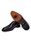 Black Color Lace-Up Genuine Leather Men's Shoes - 3