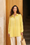 Straight Cut Button Detailed Modal Shirt 19605 Yellow