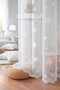 Sky Tale Star Pattern White Non-Pleated Extralarge Knitted Tulle Curtain with Drawstring