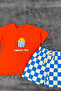 Boys' Ice Cream Printed T-Shirt and Checkered Shorts Set - 3