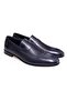 Dark Blue Color Laceless Genuine Leather Leather Sole Men's Shoes
