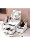 Multifunctional Large Capacity Cosmetic Storage Box with Mirror and Drawer Suitable for Bathroom Bedroom Dressing Table - 2