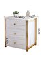 Multi-Functional Nightstand With 3 Drawer,Molden Bedside Table,Wooden Frame Storage Cabinet,Large Capacity End Table Side Table,Space-Saving Storage Stand For Bedroom Living Room(2pcs) - 3
