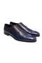 Dark Blue Color Lace-Up Genuine Leather Men's Shoes