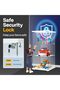 Glass Display Cabinet with Lock, 3 Tier Tempered Glass Showcase, 40.64cm W x 40.64cm D x 83.82cm H, Rectangular Floor Standing, White MDF Base, Modern Style for Collectibles and Trophies - 7