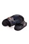 Dark Blue Color Laceless Genuine Leather Men's Slippers - 2