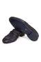Black Color Laceless Genuine Leather Leather Sole Men's Shoes - 3