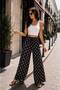 Viscose Basic High Waist Wide Leg Lace-Up Women's Trousers Dasanli - 3