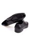 Black Color Lace-Up Genuine Leather Men's Shoes - 2