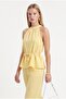 Women's Giselle Blouse Trousers Lemon Yellow Woven Bottom Top Set - 2