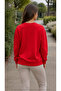 Women's Double Heart Printed Round Neck Long Sleeve Sweatshirt - 2