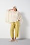 Women's Beige Premium Fabric Poncho with Tie Detail at the Collar 31170 - 5