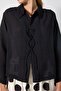 Women's Black Premium Fabric Tie-Back Blouse 31206 - 7