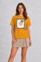 Rustic Peach Graphic T-Shirt - Yellow - 3