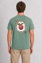 Folk Art Style Apricot Design Unisex T-Shirt - Green - 4