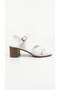 White Women's Genuine Leather Heeled Sandals 617.1568 - 2