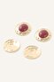 Women's 2-Piece Forged Metal Look Round Earrings I4271Axns - 2