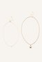 Women's Star Pendant and Stone Detailed 2-Piece Necklace Set I1407Axns