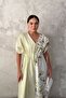 Yellow Striped Floral Patterned Dress - 2