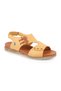 Women's Sandals Daily Genuine Leather Button Detailed Velcro Anatomical Flat Sole 26Y-5305