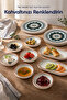 Sapphire Patterned 14 Piece Ceramic Breakfast Set for 6 People, Decorative Tableware Set with Serving Presentation Plate - 4