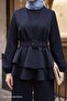 Scuba Navy Blue Suit with Belt and Trousers - 4