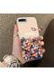 iPhone 7 Plus Compatible Silicone Edge Hard Back Case Couple Phone Case with Floral Pattern - 3