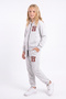 Girl's Printed Zippered Hooded Double Pocket Tracksuit Set