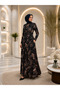 Women's New Season Butterfly Patterned A-Line Combed Cotton Dress with Hidden Pockets - 4